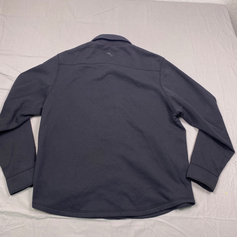 Tommy Bahama Mens Large Black Knit Sleek Snap Front Shirt Jacket Shacket - Picture 9 of 10